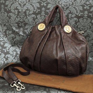 GUCCI Brown Guccissima Genuine Leather Tote Vintage R… - Gem